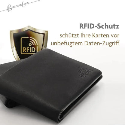 Hochwertige Geldbörse aus Leder ‒ ohne Futter, nur Leder ‒ nahtlos mit abgerundeten Ecken ‒ großes Münzfach ‒ RFID-Schutz | ONE