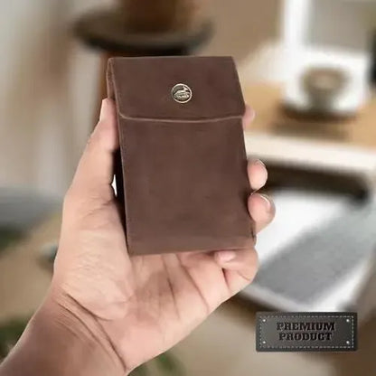 Kompakte Leder Geldbörse mit Münzfach - 9 Fächer für Karten - RFID-Schutz - inkl. Geschenkbox | VO40