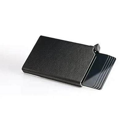 Estuche de tarjetas POP-UP con compartimento para monedas de cuero – espacio para 8 tarjetas – compartimento para billetes – protección RFID – incluye estuche de tarjetas desmontable | VO28