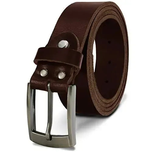 Klassischer Leder Gürtel - Schwarz/Braun - 35mm breit - leicht kürzbar | Modell Austin