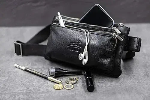 Marsupio in pelle per donna e uomo - 3 grandi scomparti | Portland