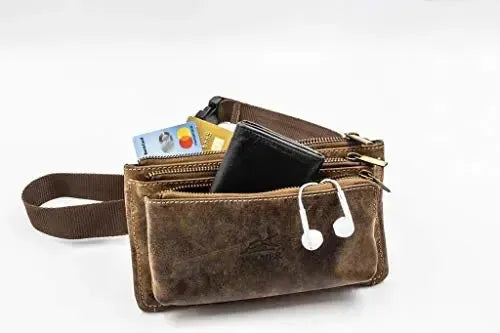 Marsupio in pelle per donna e uomo - 3 grandi scomparti | Portland