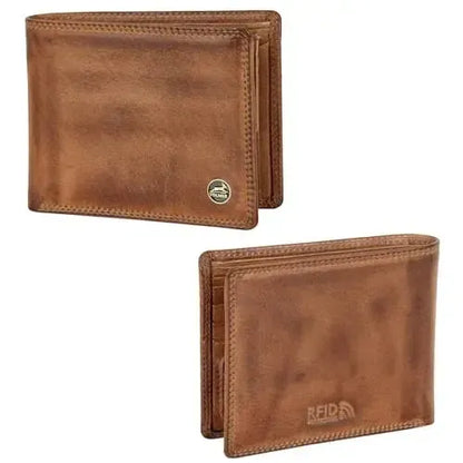 Portafoglio uomo in pelle con protezione RFID - doppia cucitura extra resistente - 11 scomparti per carte di credito | VO19B
