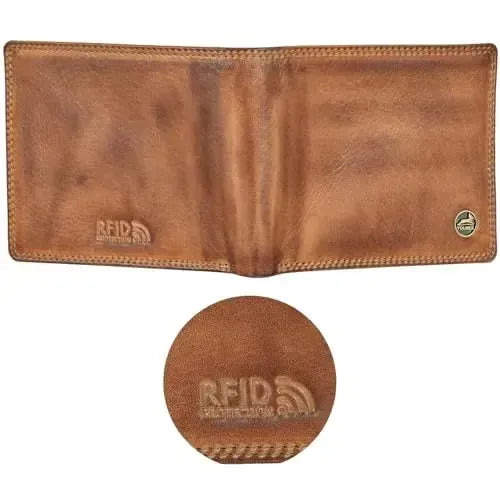 Portafoglio uomo in pelle con protezione RFID - doppia cucitura extra resistente - 11 scomparti per carte di credito | VO19B