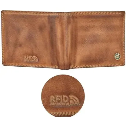Portafoglio uomo in pelle con protezione RFID - doppia cucitura extra resistente - 11 scomparti per carte di credito | VO19B