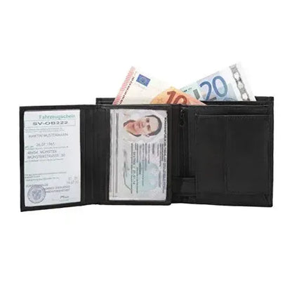 Cartera de cuero para hombre – 10 compartimentos para tarjetas de crédito – Formato vertical | VO16