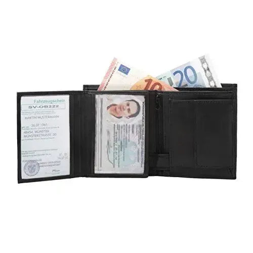 Leder Geldbörse Herren – 10 Fächer für Kreditkarten – Hochformat | VO16
