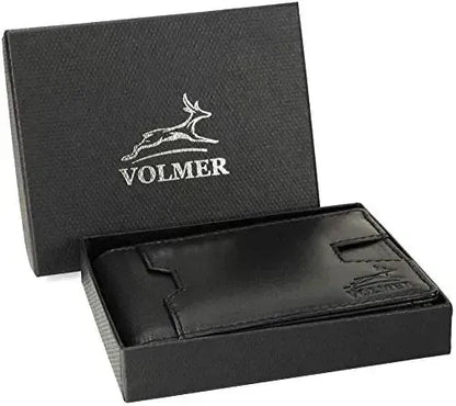 Portafoglio in pelle da uomo con protezione RFID e clip per soldi - 1 scomparto esterno per carta d'accesso - 9 scomparti per carte di credito | VO25C