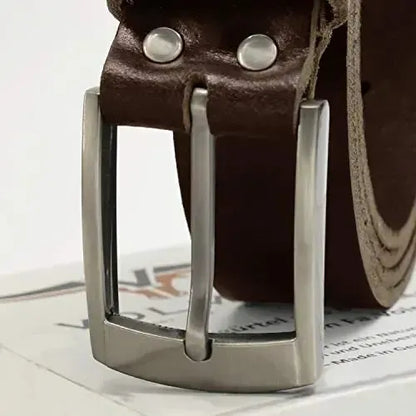 Cintura classica in pelle - Nero/Marrone - larghezza 35mm - facilmente accorciabile | Modello Austin