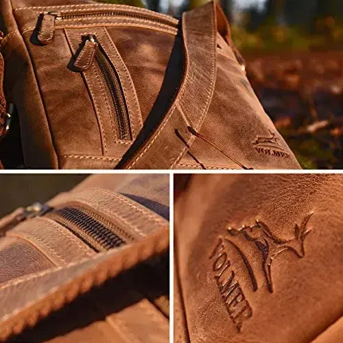 Borsa a tracolla in pelle per uomo e donna – borsa a spalla funzionale per tutti i giorni | Modello Stanford