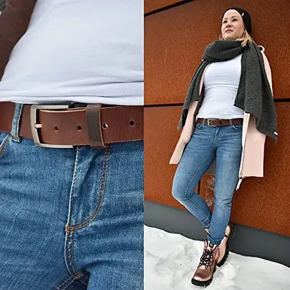 Cintura classica in pelle - Nero/Marrone - larghezza 35mm - facilmente accorciabile | Modello Austin