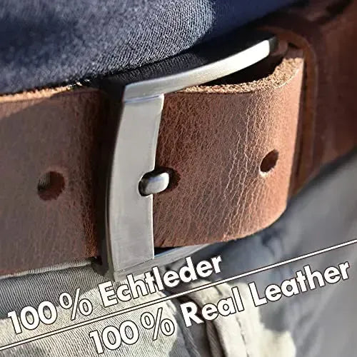 Cintura classica in pelle - Nero/Marrone - larghezza 35mm - facilmente accorciabile | Modello Austin