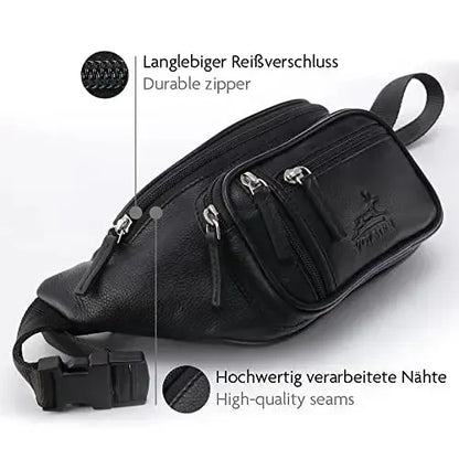 Bauchtasche Leder für Damen und Herren im Vintage-Look - 1 großes Fach | BagMi