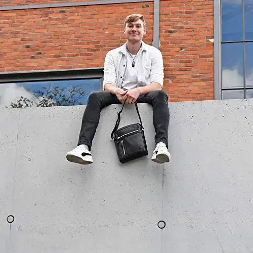Borsa a tracolla in pelle per uomo e donna – borsa a spalla funzionale per tutti i giorni | Modello Stanford