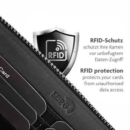 Women's genuine leather wallet with phone compartment & RFID protection – detachable shoulder strap | Model Verona