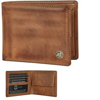 Portafoglio uomo in pelle con protezione RFID - doppia cucitura extra resistente - 11 scomparti per carte di credito | VO19B