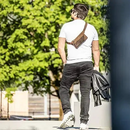Marsupio in pelle per donna e uomo - 3 grandi scomparti | Portland