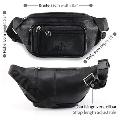 Bauchtasche Leder für Damen und Herren im Vintage-Look - 1 großes Fach | BagMi
