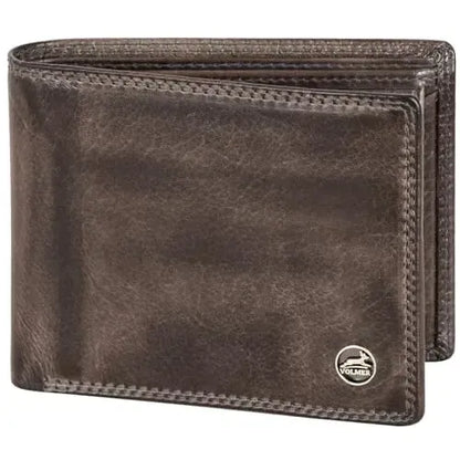 Cartera de cuero para hombre con protección RFID - costura doble extra resistente - 6 compartimentos para tarjetas de crédito | 16112B