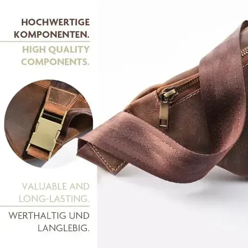 Borsa a tracolla leggera in vera pelle – borsa a tracolla spaziosa e robusta | Bag9910