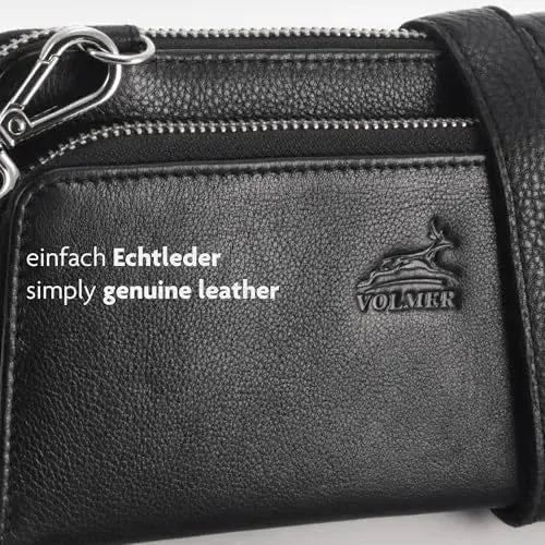 Women's genuine leather wallet with phone compartment & RFID protection – detachable shoulder strap | Model Verona