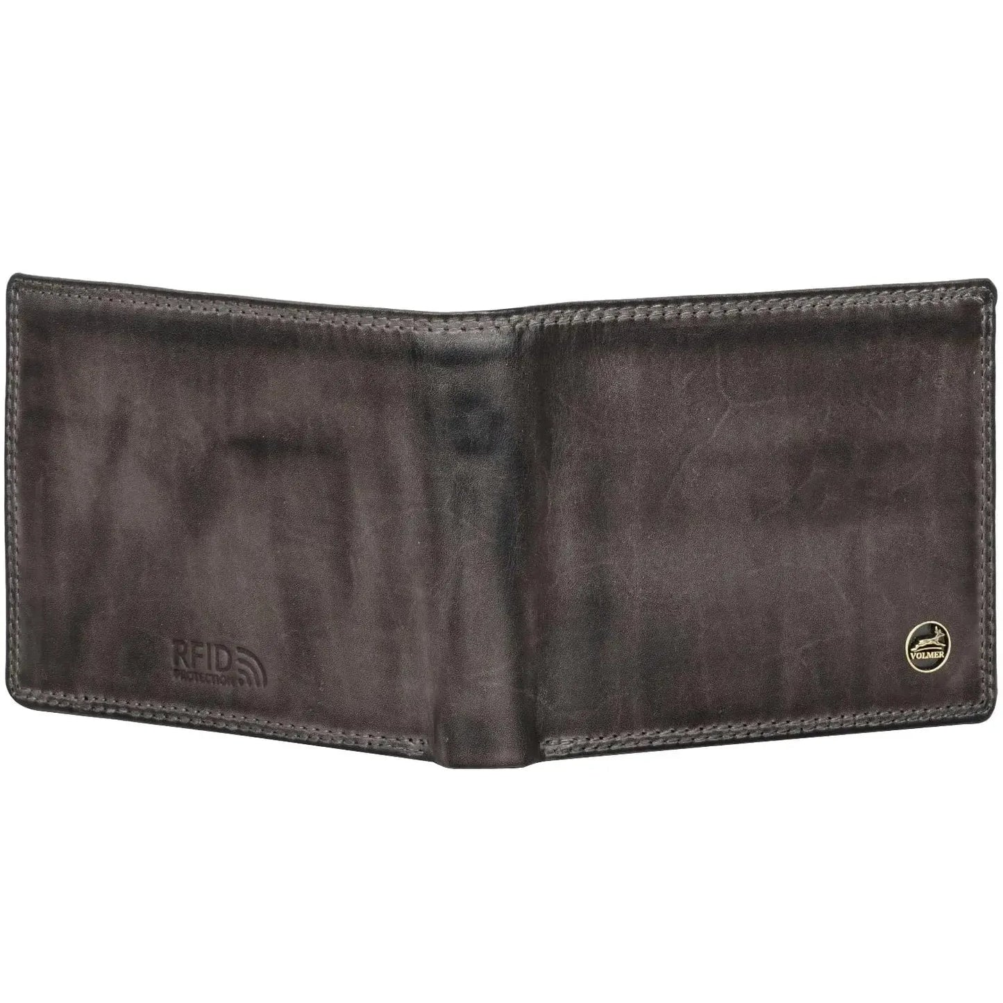 Cartera de cuero para hombre con protección RFID - costura doble extra resistente - 13 compartimentos para tarjetas de crédito | VO36B