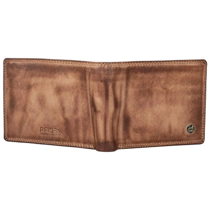 Cartera de cuero para hombre con protección RFID - costura doble extra resistente - 13 compartimentos para tarjetas de crédito | VO36B