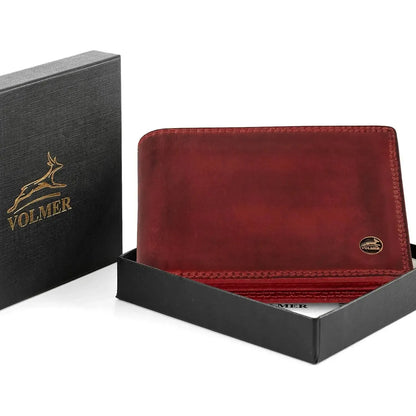 Cartera de cuero para hombre con protección RFID - costura doble extra resistente - 13 compartimentos para tarjetas de crédito | VO36B