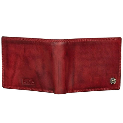 Cartera de cuero para hombre con protección RFID - costura doble extra resistente - 13 compartimentos para tarjetas de crédito | VO36B
