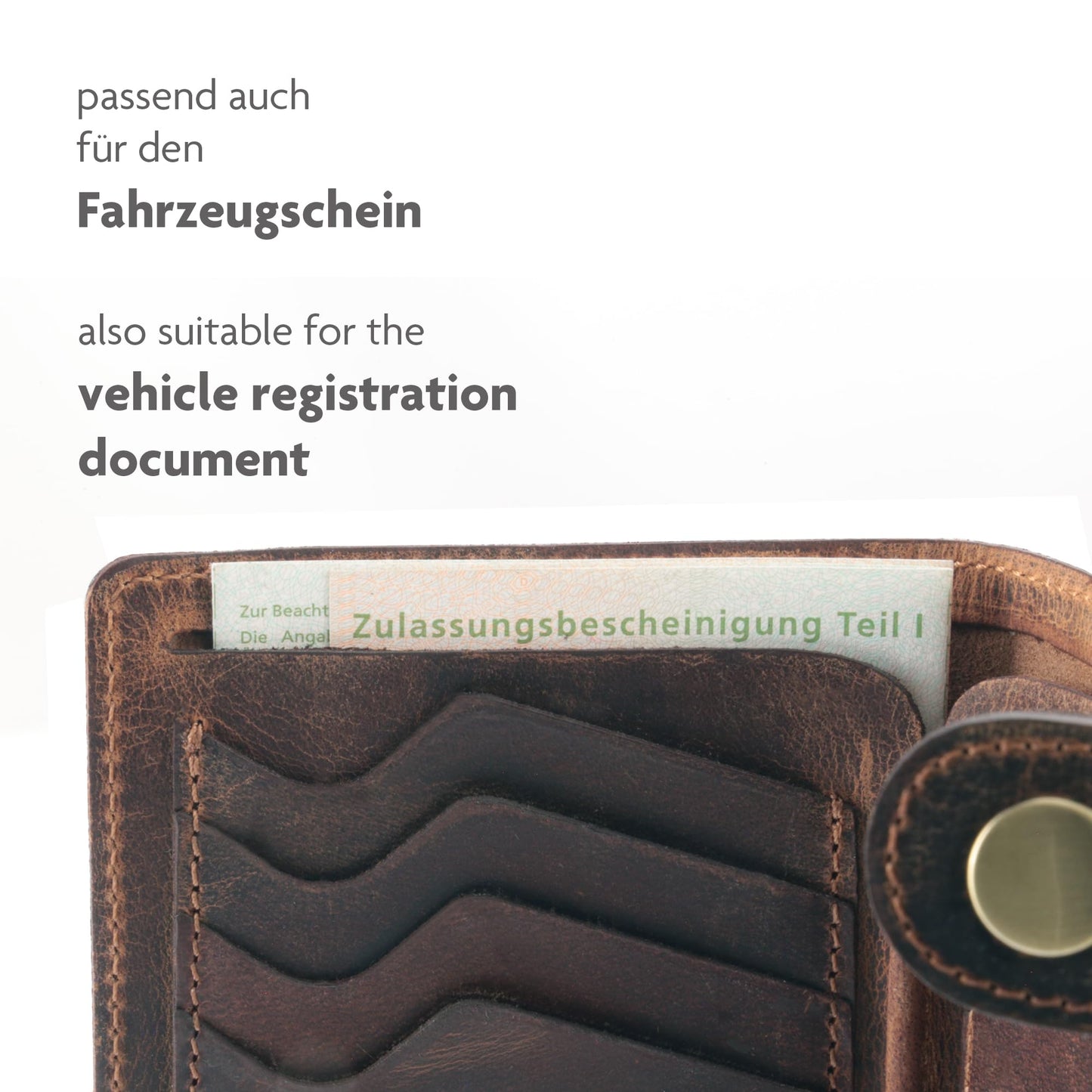 Leder Kartenetui mit großem Scheinfach – 8 Fächer für Kreditkarten  – Plastikfrei  – Geschenkkarton | Denton