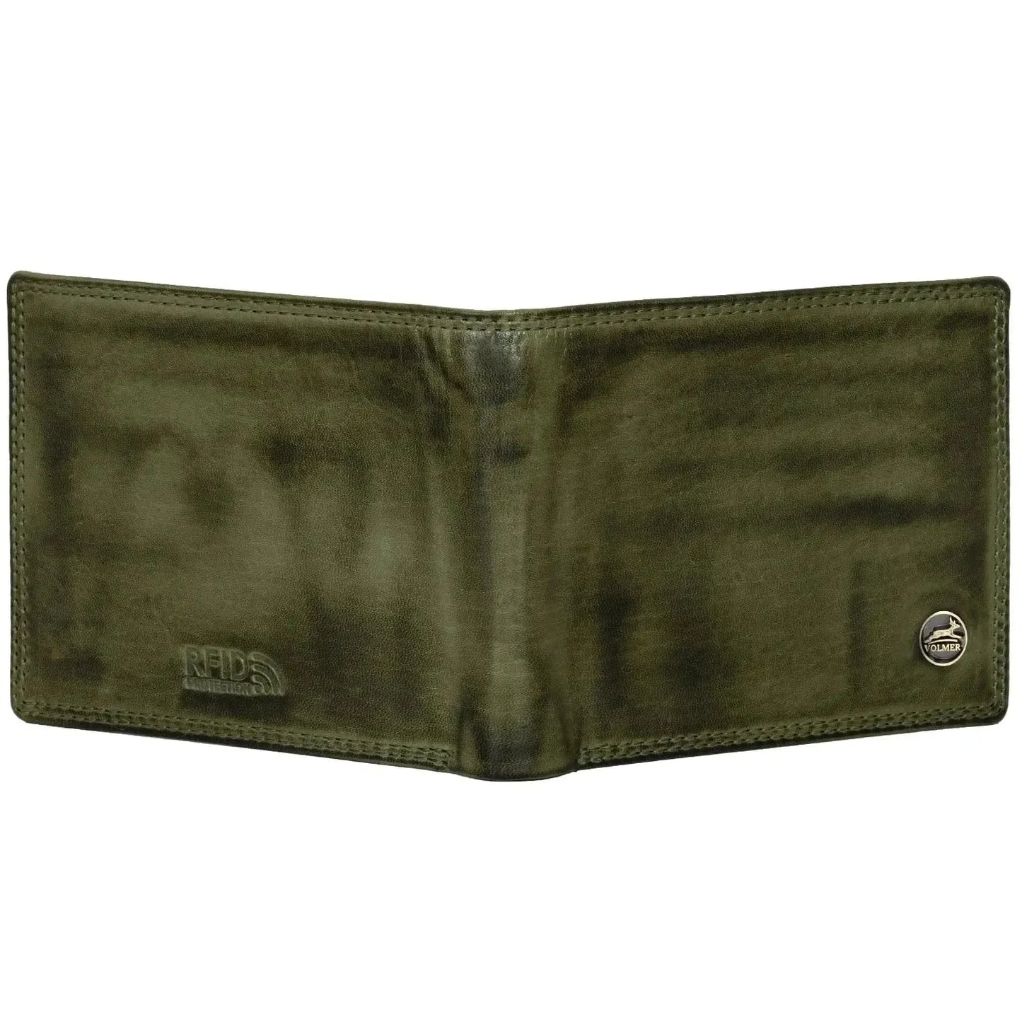Cartera de cuero para hombre con protección RFID - costura doble extra resistente - 13 compartimentos para tarjetas de crédito | VO36B