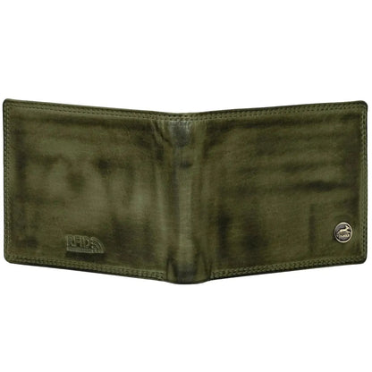 Cartera de cuero para hombre con protección RFID - costura doble extra resistente - 13 compartimentos para tarjetas de crédito | VO36B