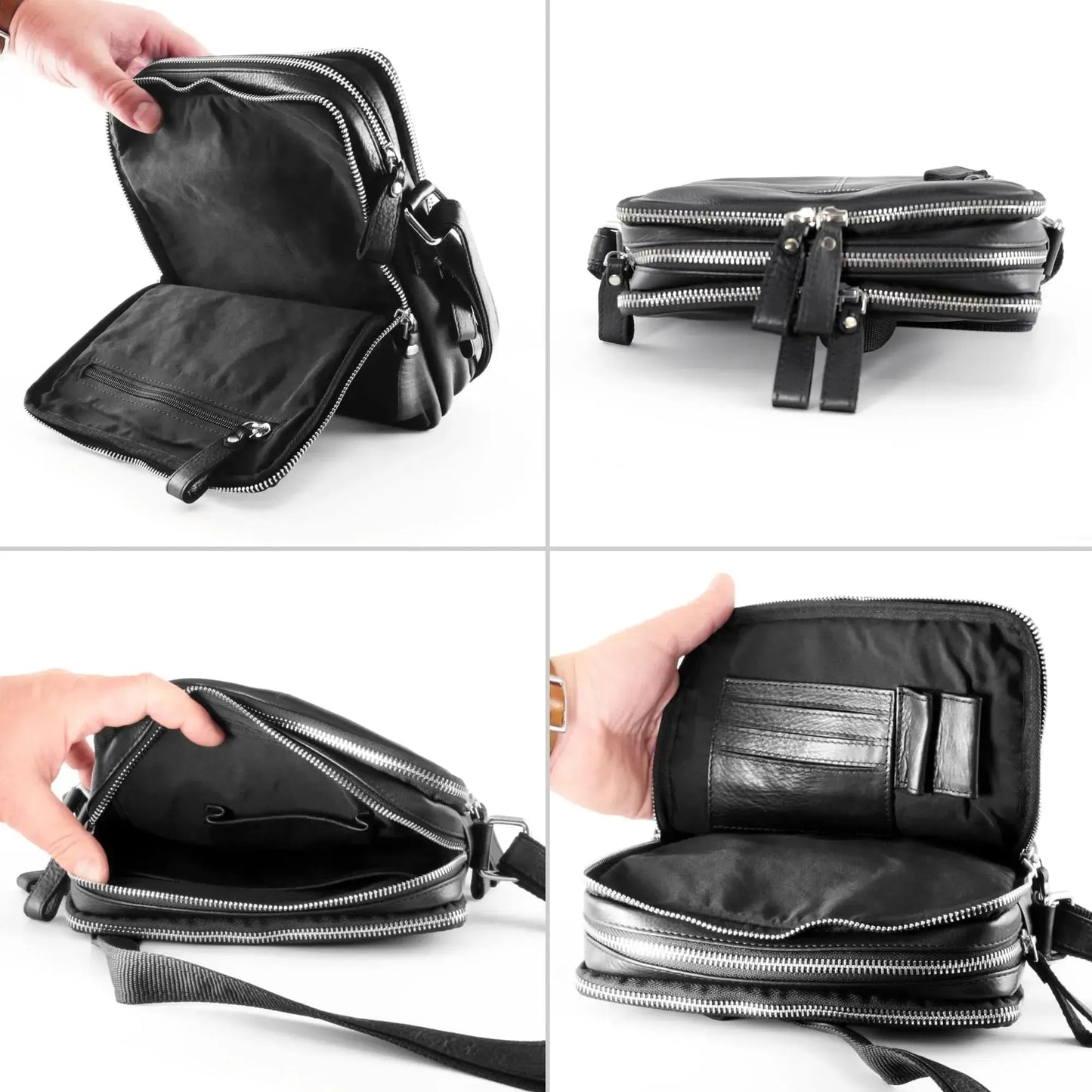 Kompakte Umhängetasche Leder für Herren und Damen – funktionale Schultertasche für jeden Tag | Laredo