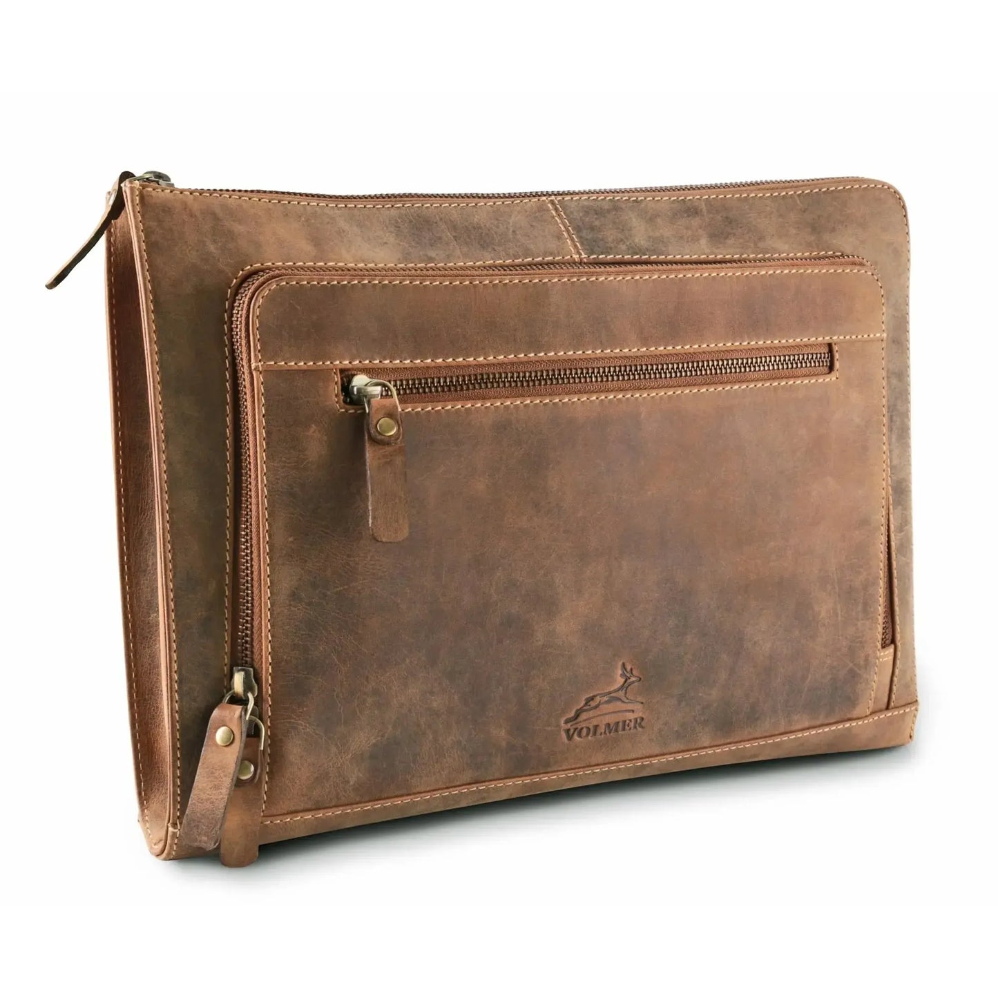 Borsa per laptop in pelle - 14 pollici - con grande tasca esterna | Riverside