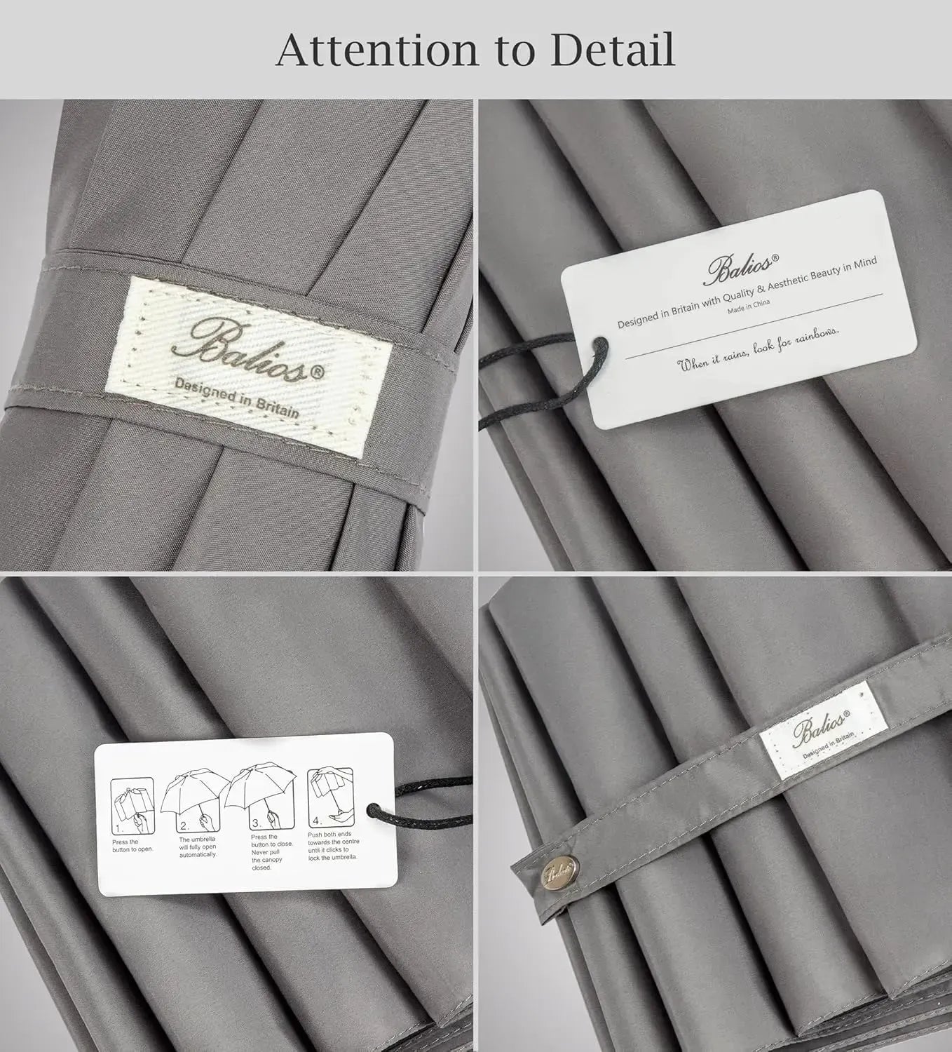 Automatik Taschen-Regenschirm mit Holzgriff – sturmfest & windsicher – Herren & Damen – Designed in Britain