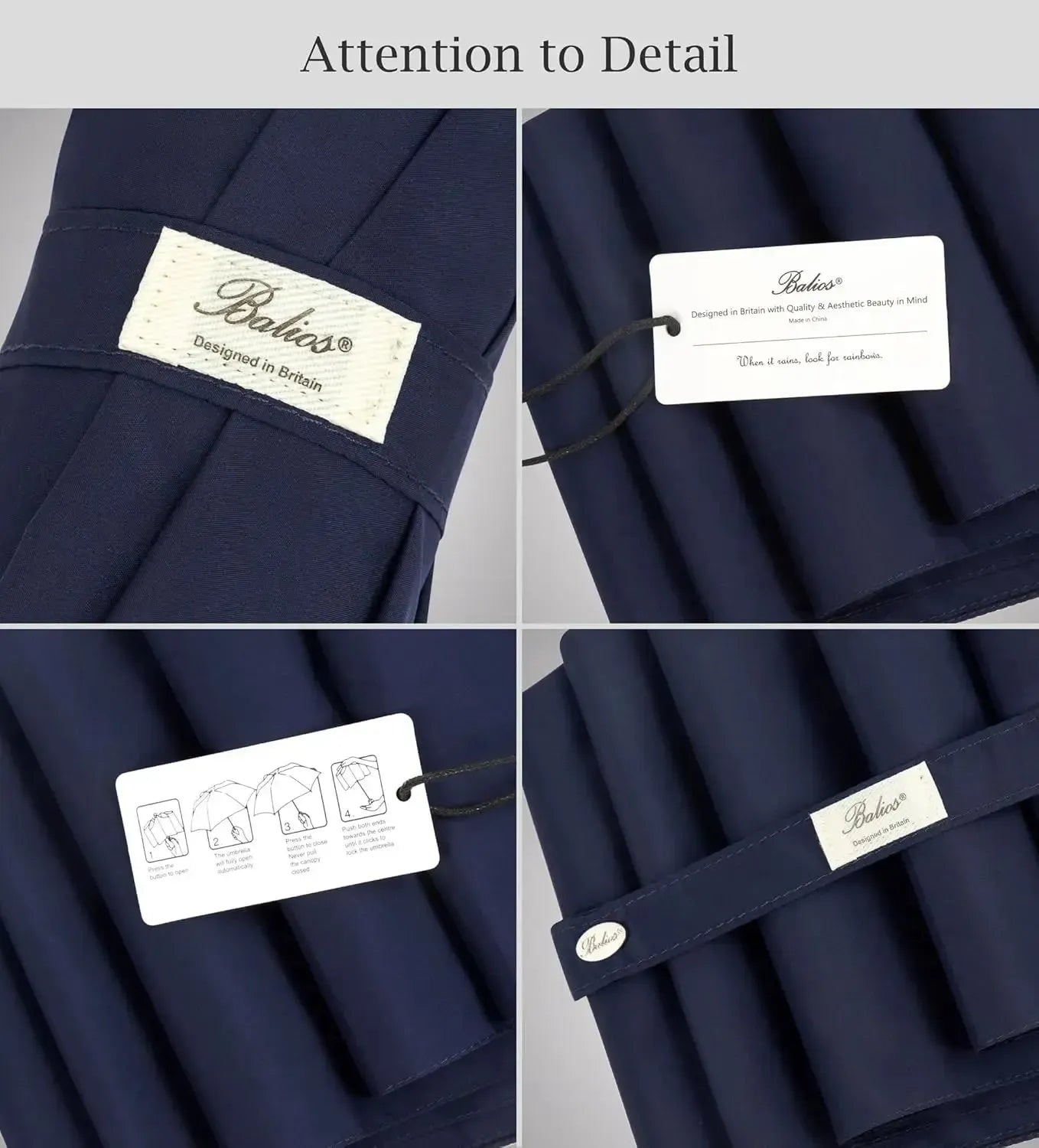 Automatik Taschen-Regenschirm mit Holzgriff – sturmfest & windsicher – Herren & Damen – Designed in Britain