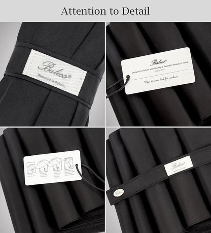 Automatik Taschen-Regenschirm mit Holzgriff – sturmfest & windsicher – Herren & Damen – Designed in Britain