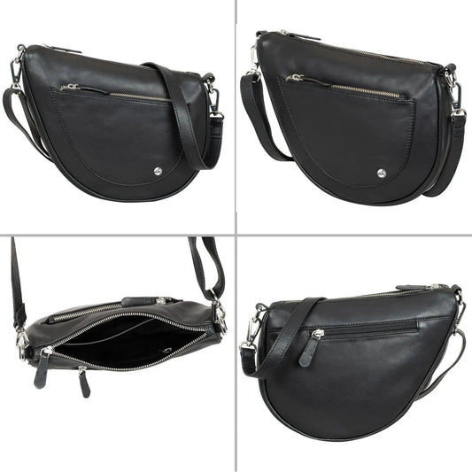 Umhängetasche Leder für Frauen – Clutch und Crossbody-Bag – mit abnehmbarem, verstellbarem Riemen | Modell Vicenza