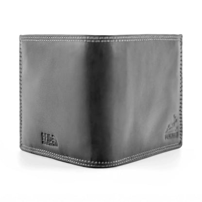 Leder Geldbörse Herren mit RFID-Schutz – Futter aus Echtleder – extra-stabile Doppelnaht in weiß – 12 Fächer für Kreditkarten | VO6