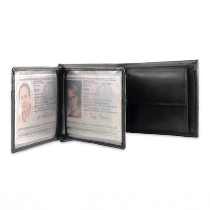 Leder Geldbörse Herren mit RFID-Schutz – Futter aus Echtleder – extra-stabile Doppelnaht in weiß – 12 Fächer für Kreditkarten | VO6