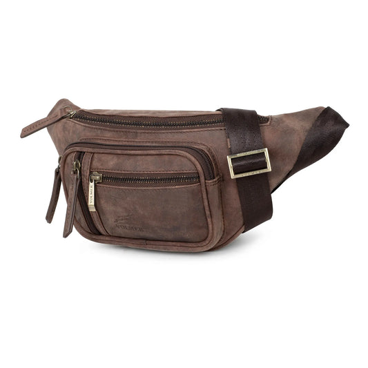 Bauchtasche Leder für Damen und Herren - 1 großes Fach, 3 kleine Fächer | Barcelona II