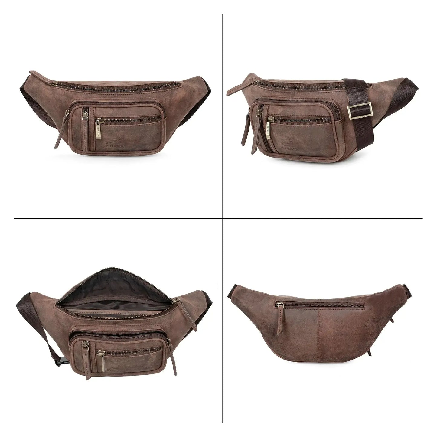 Bauchtasche Leder – 1 großes Fach, 3 kleine Fächer | Barcelona II
