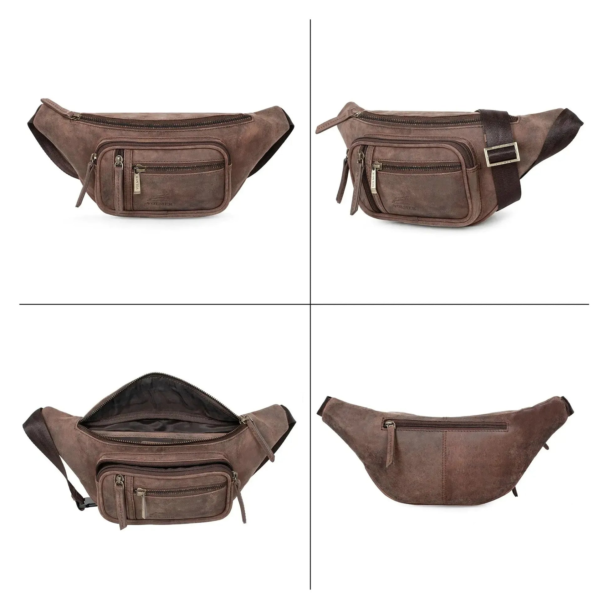 Bauchtasche Leder – 1 großes Fach, 3 kleine Fächer | Barcelona II