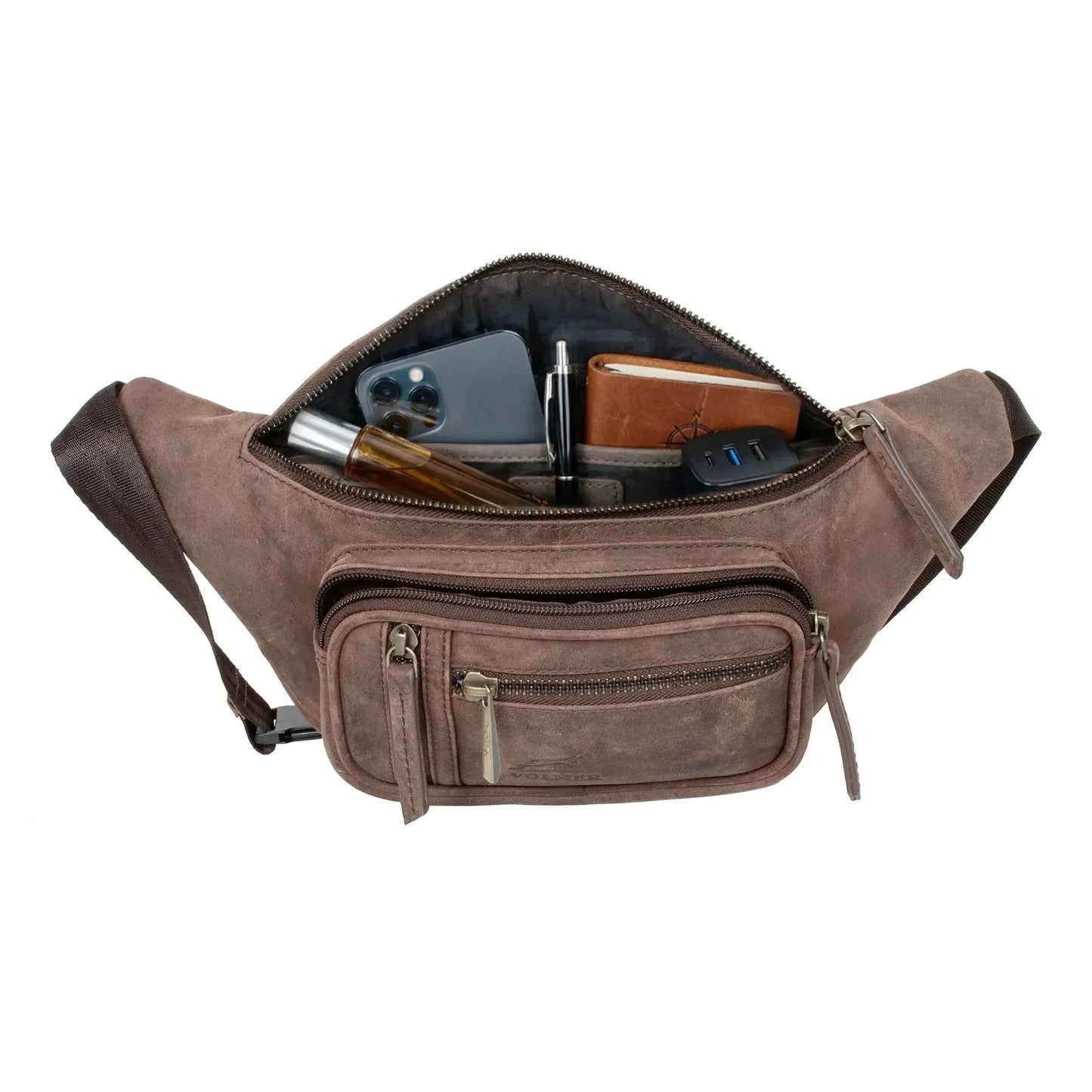 Bauchtasche Leder – 1 großes Fach, 3 kleine Fächer | Barcelona II