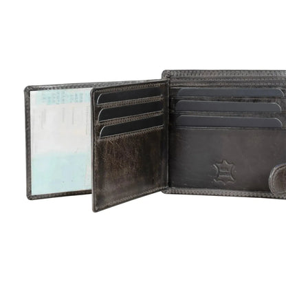 Leder Geldbörse Herren mit RFID-Schutz – extra-stabile Doppelnaht – 13 Fächer für Kreditkarten | VO11-RFID