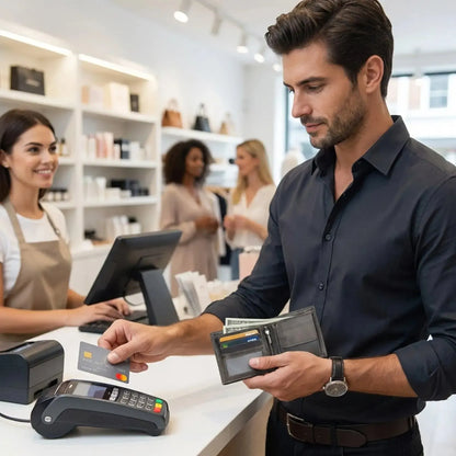 Leder Geldbörse Herren mit RFID-Schutz – extra-stabile Doppelnaht – 13 Fächer für Kreditkarten | VO11-RFID