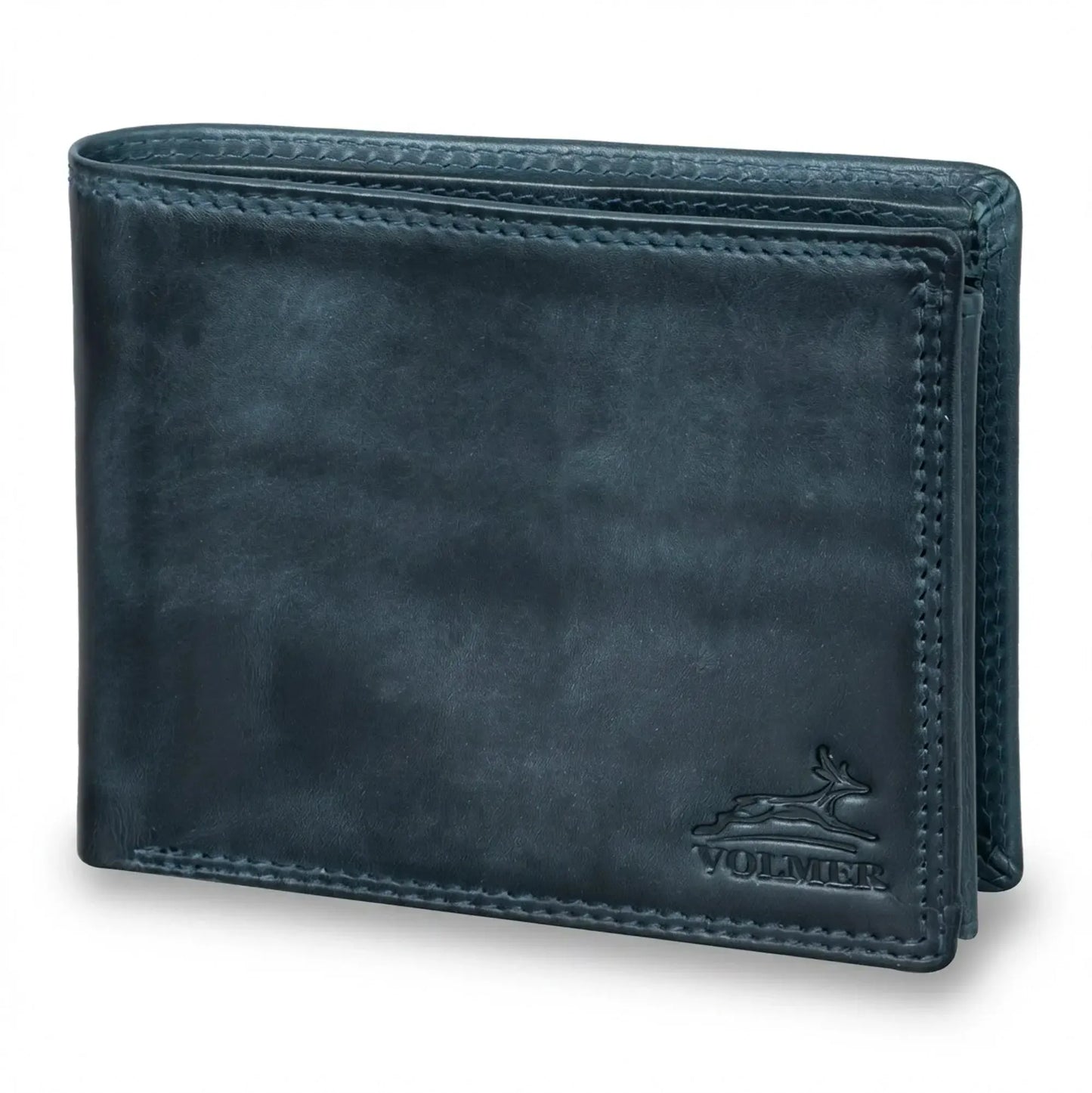 Leder Geldbörse Herren mit RFID-Schutz – extra-stabile Doppelnaht – 13 Fächer für Kreditkarten | VO11-RFID