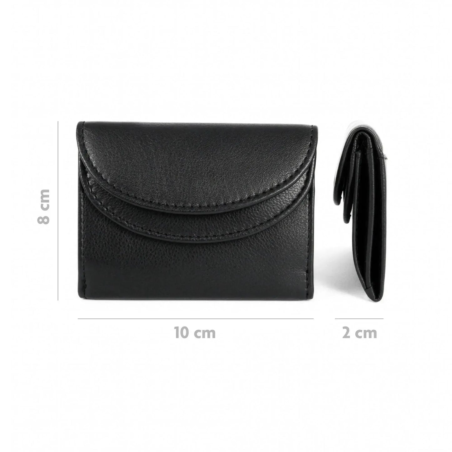 Kompakte Geldbörse aus Leder mit RFID-Schutz - 4 Fächer für Kreditkarten | MW99