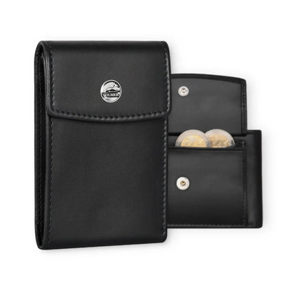 Kompakte Leder Geldbörse mit Münzfach - 9 Fächer für Karten - RFID-Schutz - inkl. Geschenkbox | VO40