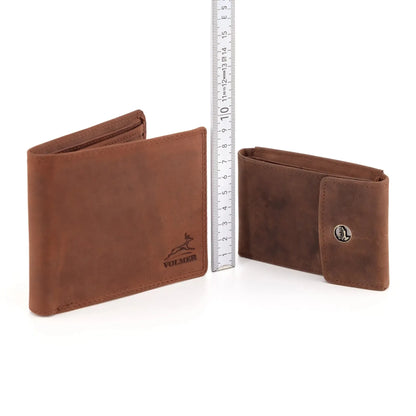 Kompakte Leder Geldbörse mit Münzfach - 9 Fächer für Karten - RFID-Schutz - inkl. Geschenkbox | VO40